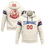 Custom Stitched Cream Red-Royal Football Pullover Sweatshirt Hoodie photo 1