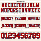 Custom Stitched Cream Red-Navy Football Pullover Sweatshirt Hoodie photo 2