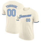 Custom Cream Light Blue-Steel Gray Performance T-Shirt photo 1