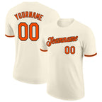 Custom Cream Orange-Black Performance T-Shirt photo 1