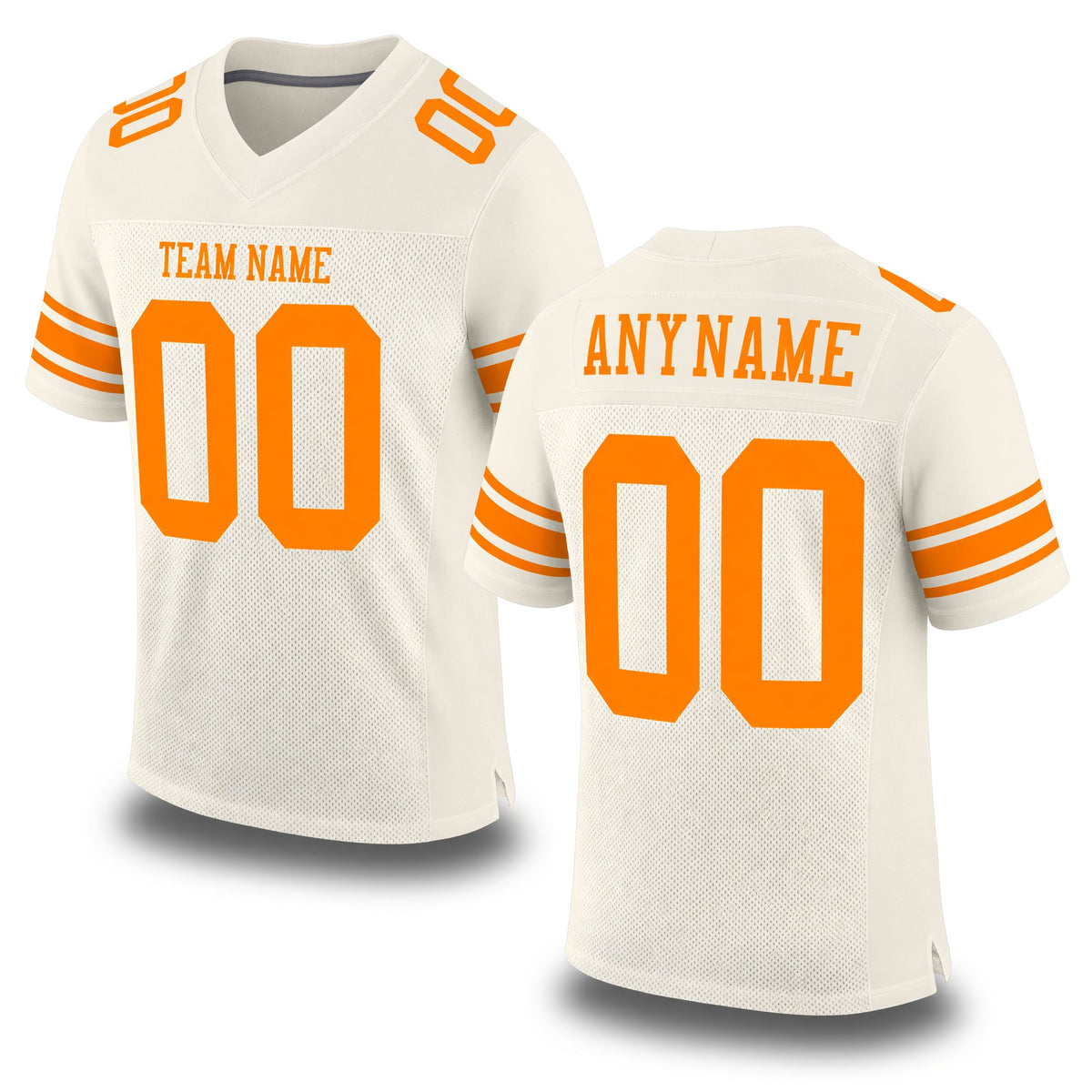 Custom Cream Bay Orange Mesh Authentic Football Jersey