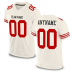 Custom Cream Red Mesh Authentic Football Jersey
