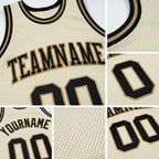 Custom Cream Black-Old Gold Authentic Throwback Basketball Jersey detail