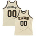Custom Cream Black-Old Gold Authentic Throwback Basketball Jersey photo 1