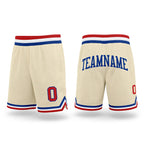 Custom Cream Red-Royal Authentic Throwback Basketball Shorts