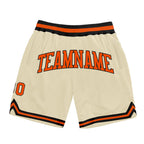 Custom Cream Orange-Black Authentic Throwback Basketball Shorts photo 1