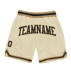 Custom Cream Black-Old Gold Authentic Throwback Basketball Shorts photo 1