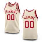 Custom Cream Red-White Authentic Throwback Basketball Jersey