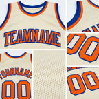Custom Cream Orange-Royal Authentic Throwback Basketball Jersey detail