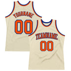 Custom Cream Orange-Royal Authentic Throwback Basketball Jersey photo 1
