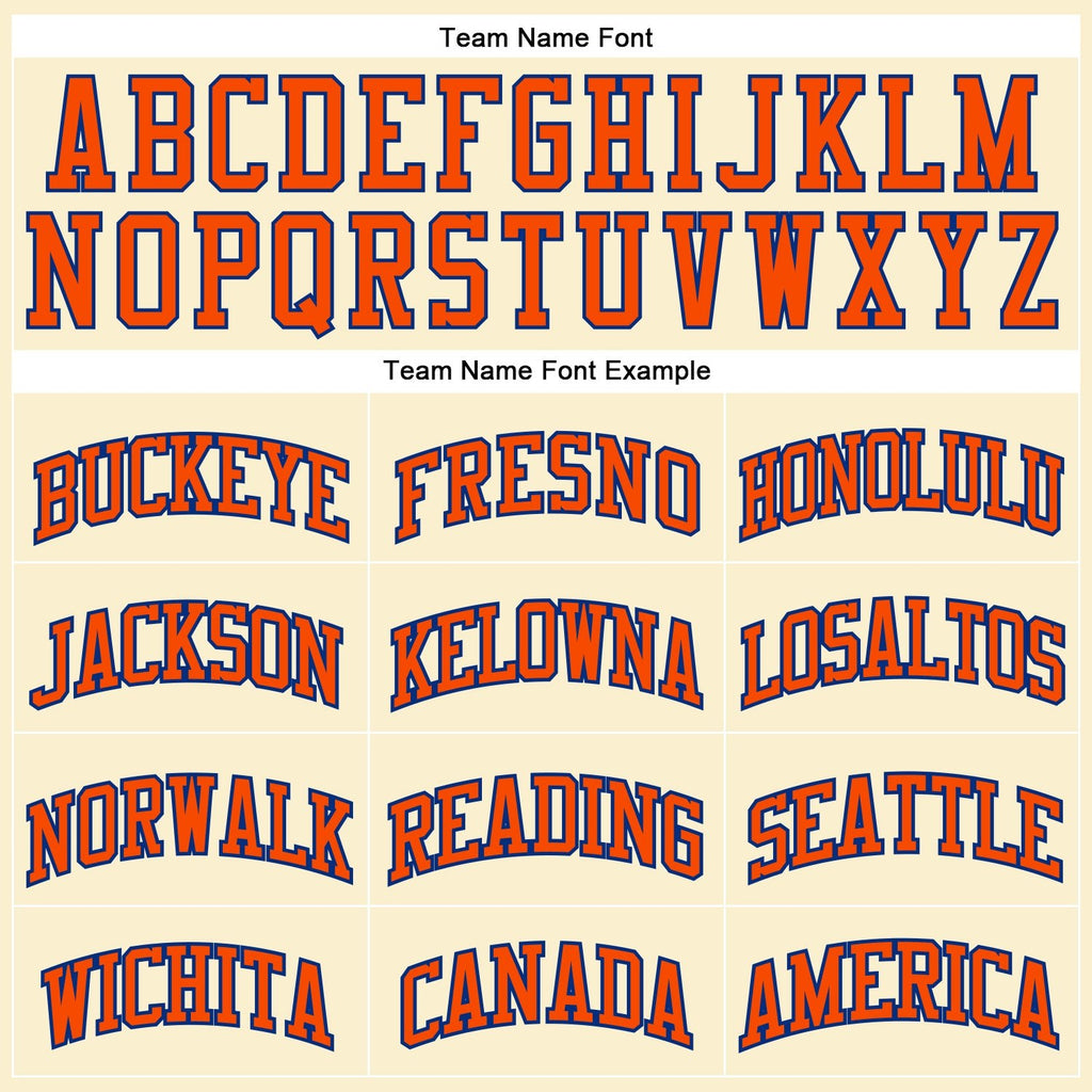 Custom Cream Orange-Royal Authentic Throwback Basketball Jersey photo 2