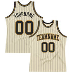 Custom Cream Black Pinstripe Black-Old Gold Authentic Basketball Jersey photo 1