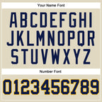 Custom Cream Navy Pinstripe Navy-Gold Authentic Basketball Jersey photo 3