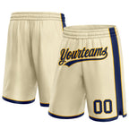 Custom Cream Navy-Gold Authentic Basketball Shorts photo 1