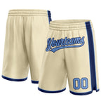 Custom Cream Light Blue-Navy Authentic Basketball Shorts photo 1
