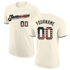 Custom Cream Vintage USA Flag-Black Performance T-Shirt