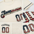Custom Cream Vintage USA Flag-Black Performance T-Shirt detail