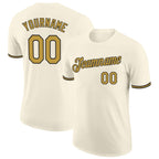 Custom Cream Old Gold-Black Performance T-Shirt photo 1