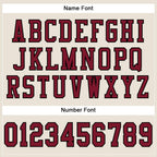 Custom Cream Crimson-Black Mesh Authentic Football Jersey photo 3