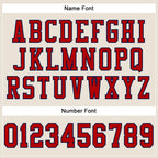 Custom Cream Red-Navy Mesh Authentic Football Jersey photo 3