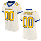 Custom Cream Gold-Royal Mesh Authentic Football Jersey