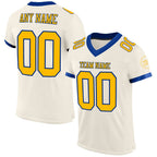 Custom Cream Gold-Royal Mesh Authentic Football Jersey photo 1