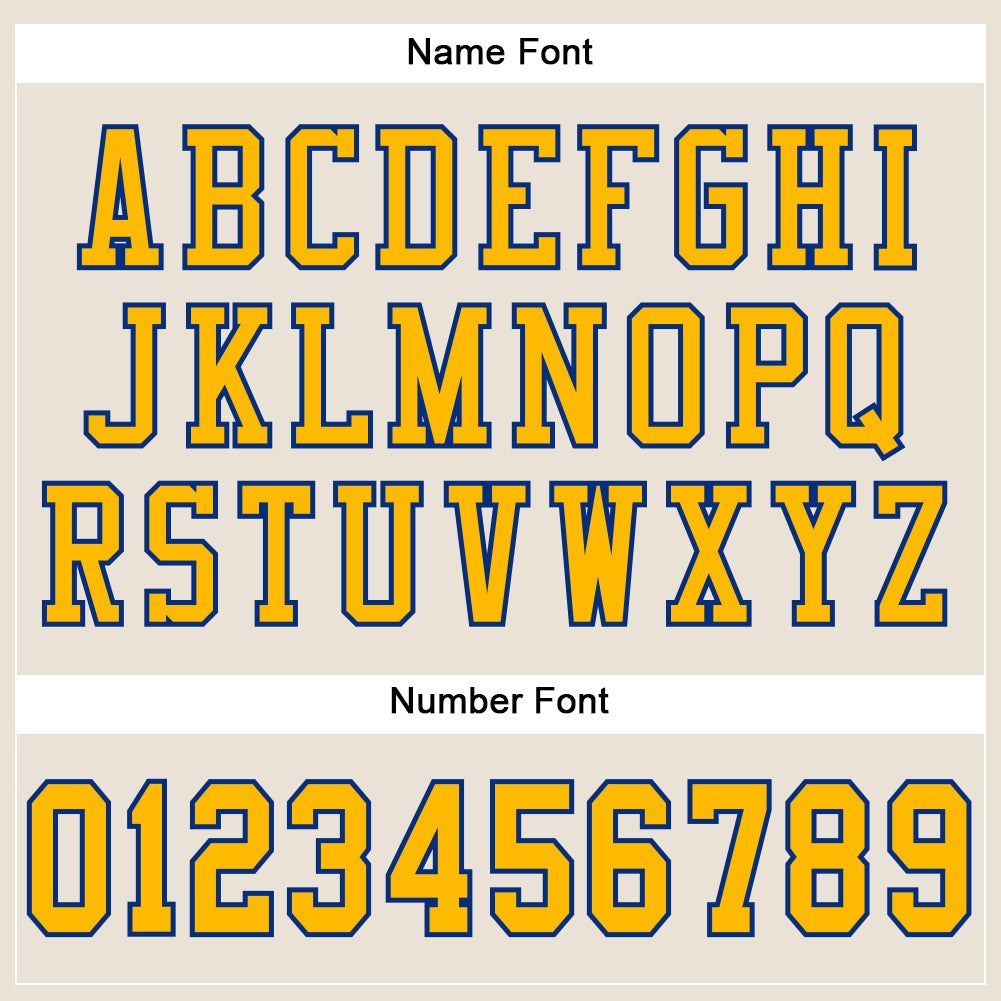 Custom Cream Gold-Royal Mesh Authentic Football Jersey photo 3