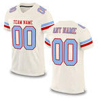 Custom Cream Light Blue-Red Mesh Authentic Football Jersey