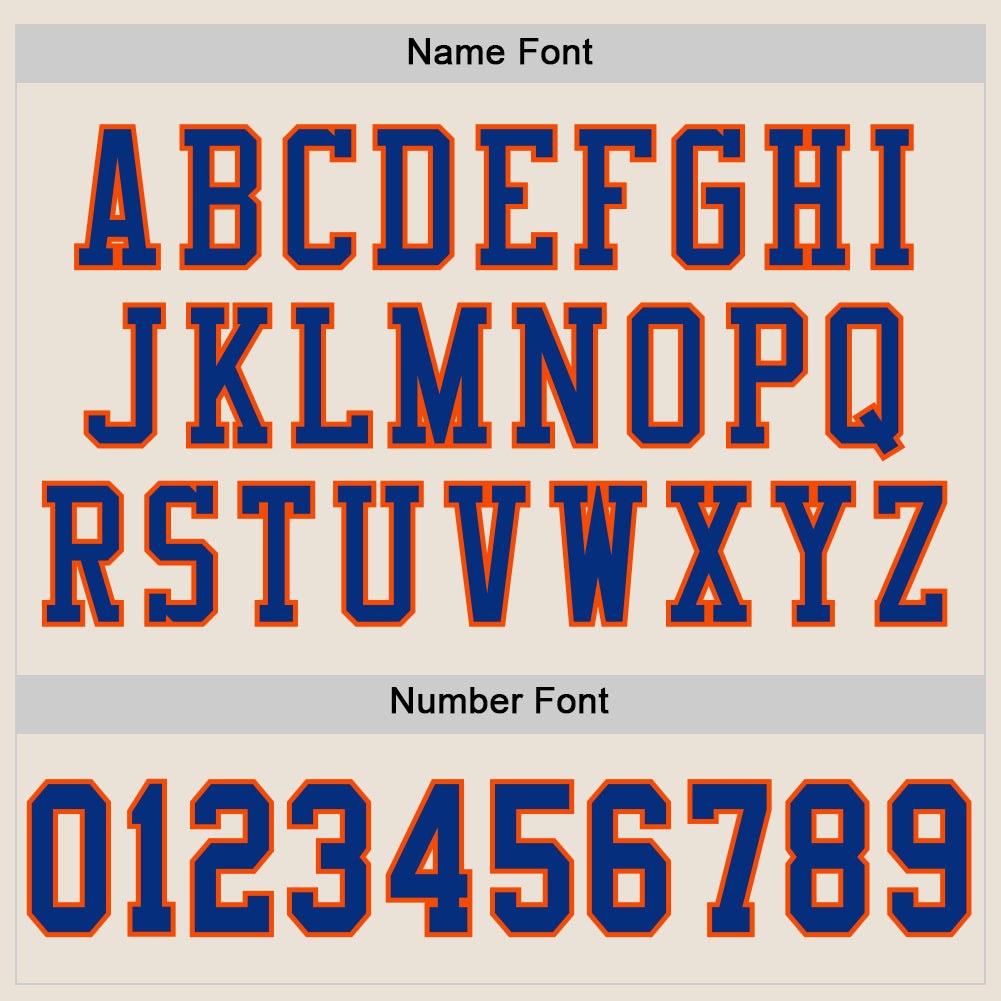 Custom Cream Royal-Orange Mesh Authentic Football Jersey photo 3