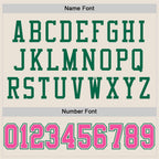 Custom Cream Pink-Kelly Green Mesh Authentic Football Jersey photo 2