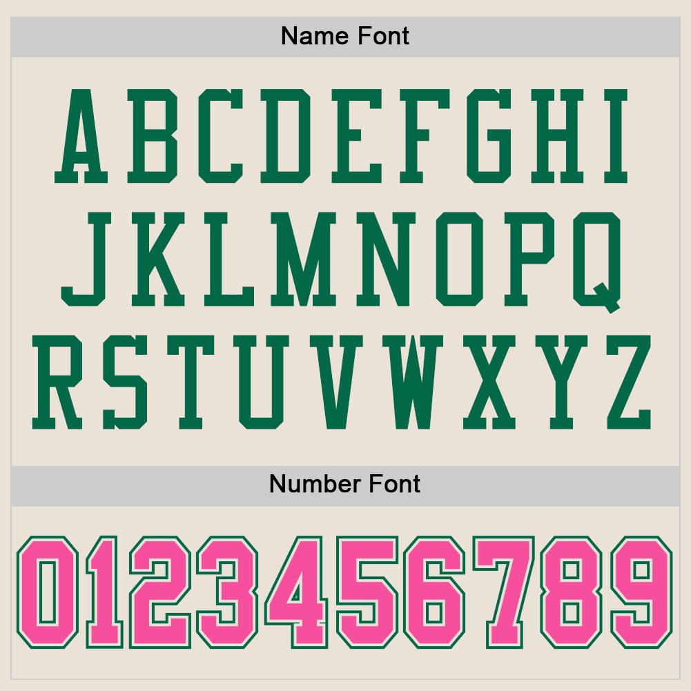 Custom Cream Pink-Kelly Green Mesh Authentic Football Jersey photo 2