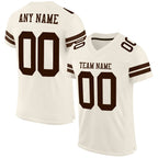 Custom Cream Brown Mesh Authentic Football Jersey photo 1