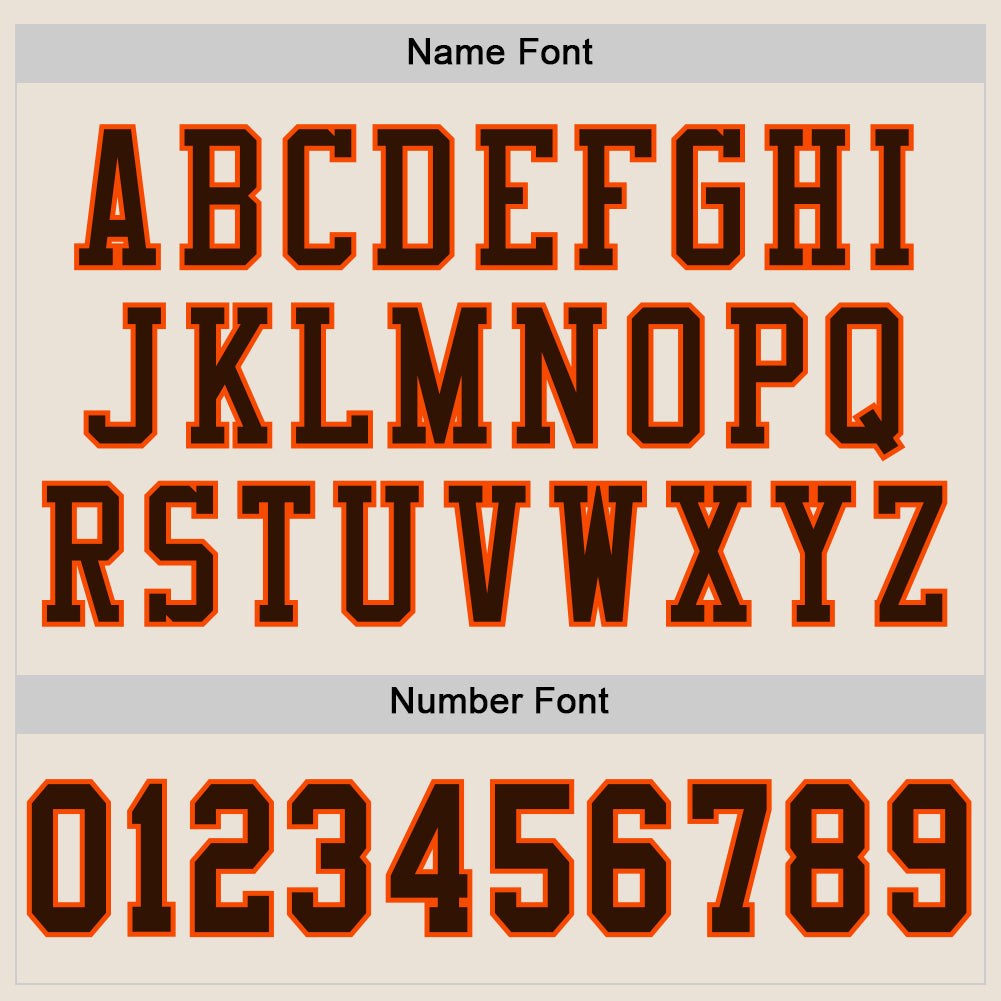 Custom Cream Brown-Orange Mesh Authentic Football Jersey photo 3