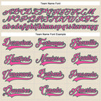 Custom Cream Pink-Kelly Green Hockey Lace Neck Jersey photo 4