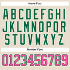 Custom Cream Pink-Kelly Green Hockey Lace Neck Jersey photo 5