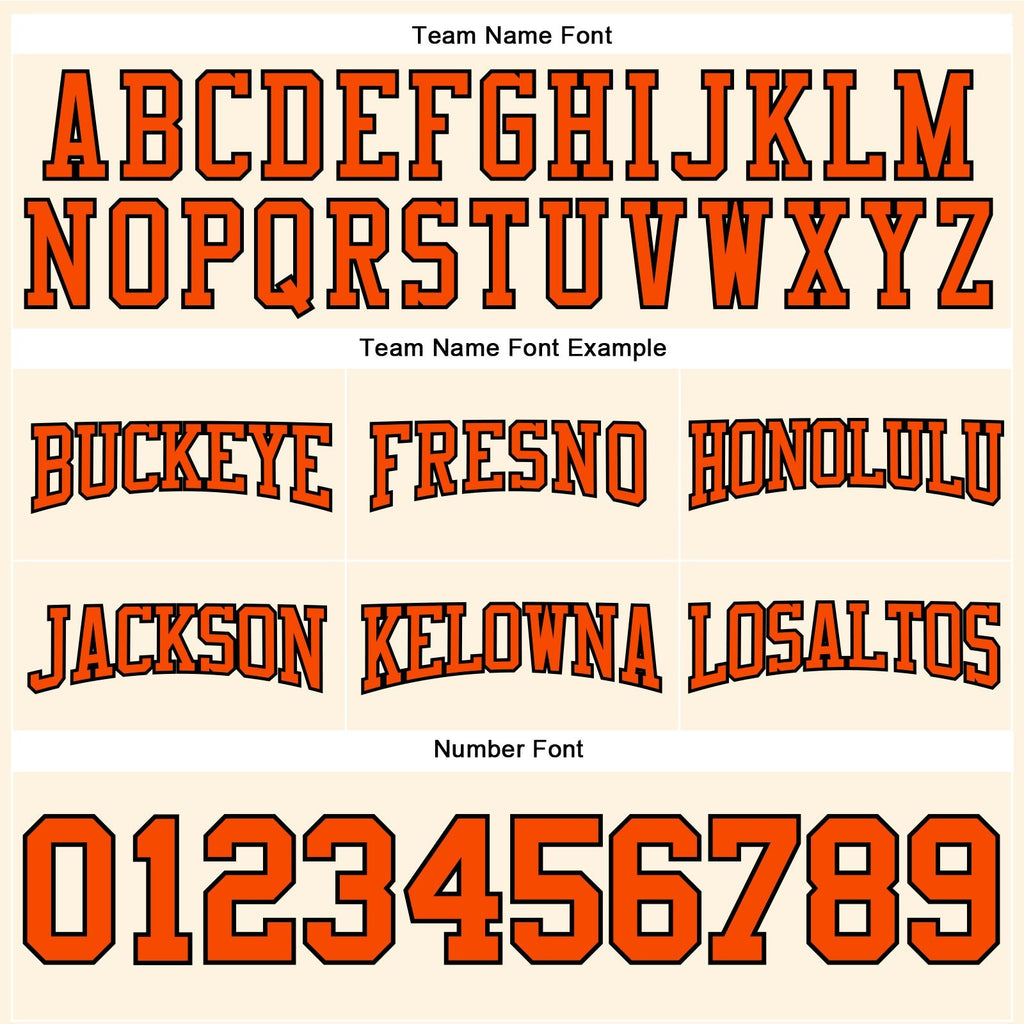 Custom Stitched Cream Orange-Black Football Pullover Sweatshirt Hoodie photo 2