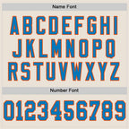 Custom Cream Blue-Orange Mesh Authentic Throwback Football Jersey photo 3