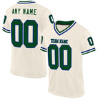 Custom Cream Green-Royal Mesh Authentic Throwback Football Jersey photo 1