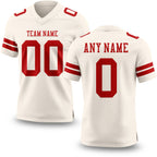 Custom Cream Red Authentic Football Jersey