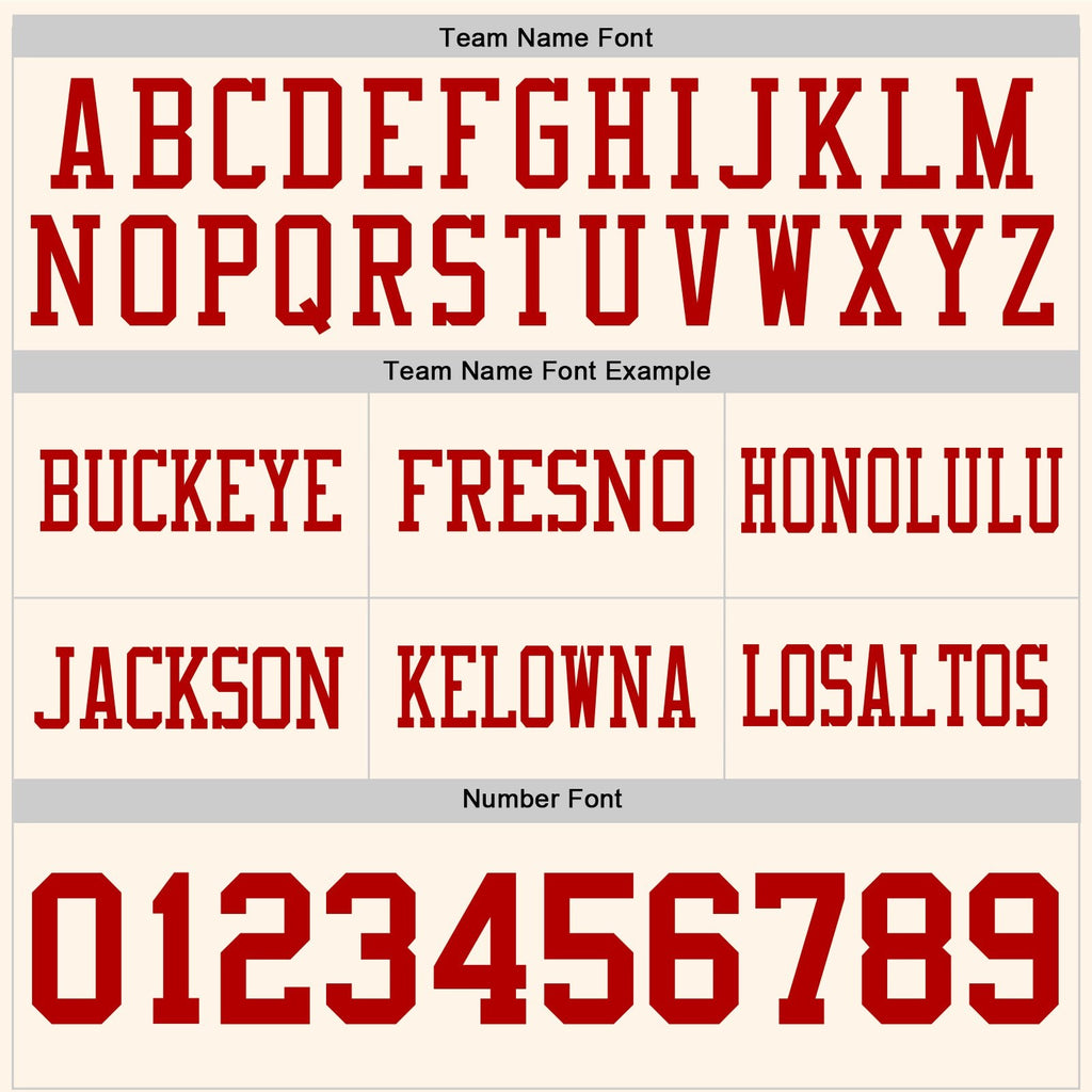 Custom Cream Red Authentic Football Jersey photo 4