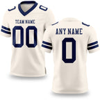 Custom Cream Navy Authentic Football Jersey