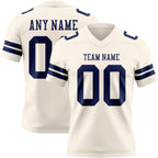 Custom Cream Navy Authentic Football Jersey photo 1