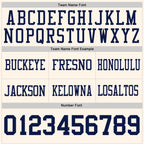 Custom Cream Navy Authentic Football Jersey photo 4
