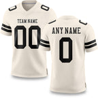 Custom Cream Black Authentic Football Jersey