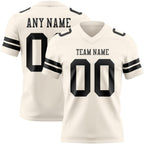 Custom Cream Black Authentic Football Jersey photo 1