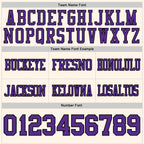Custom Cream Purple-Black Authentic Football Jersey photo 3
