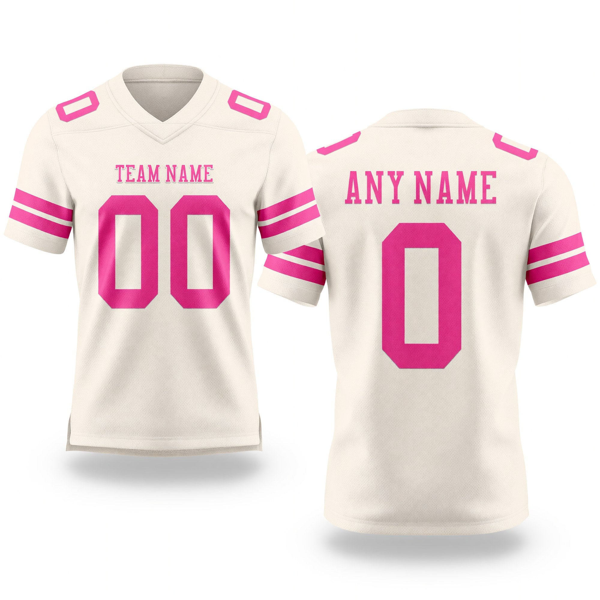 Custom Cream Pink Authentic Football Jersey