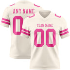 Custom Cream Pink Authentic Football Jersey photo 1