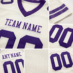 Custom Cream Purple Authentic Football Jersey detail