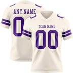 Custom Cream Purple Authentic Football Jersey photo 1